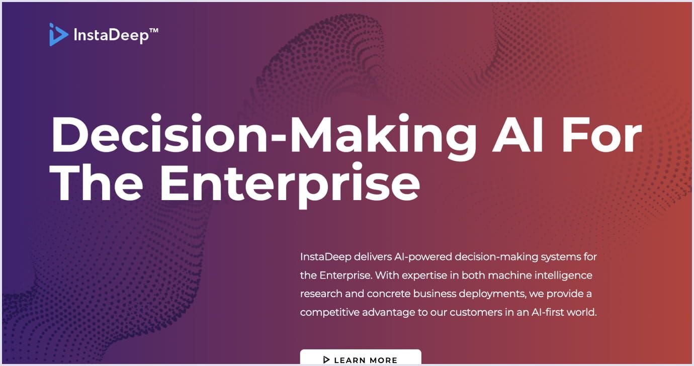 InstaDeep SaaS home page InstaDeep AI-oriented SaaS