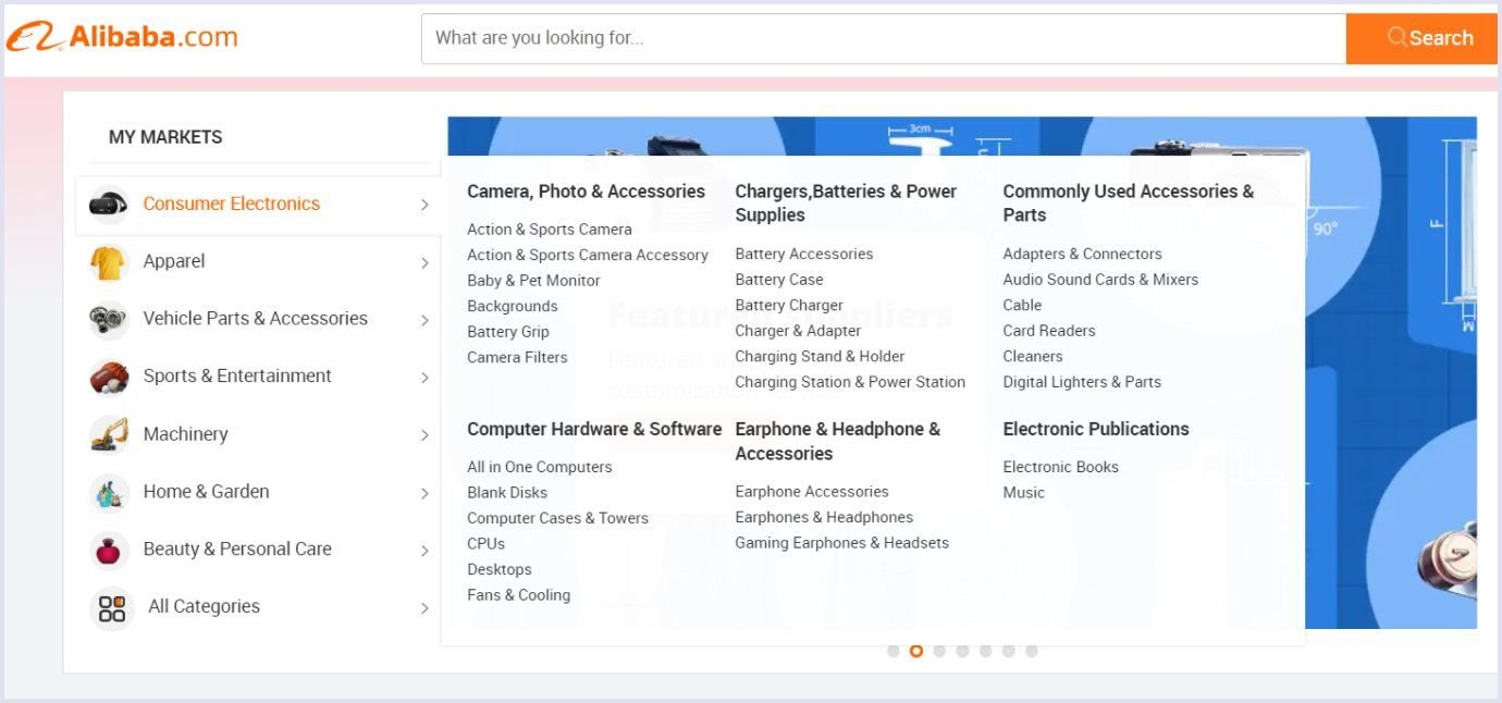 Search for buyers on Alibaba