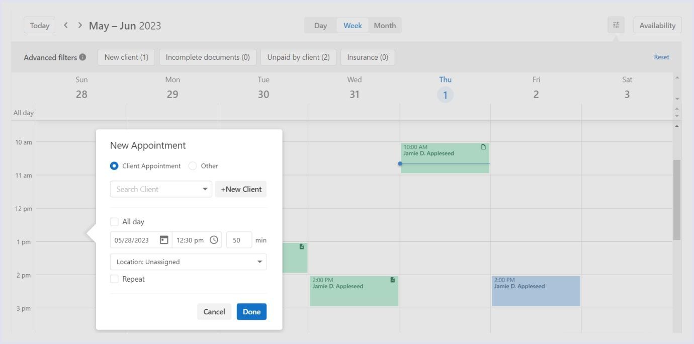 Scheduling feature