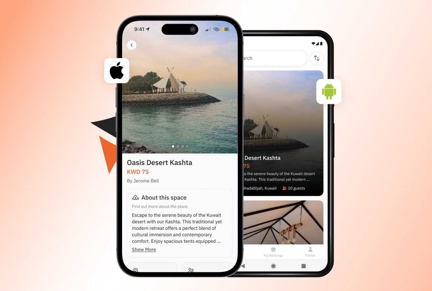 Picnic booking mobile app for Android and iOS