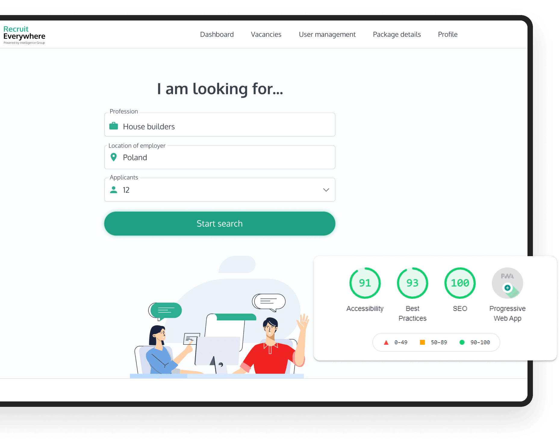 SEO-optimized online recruitment platform