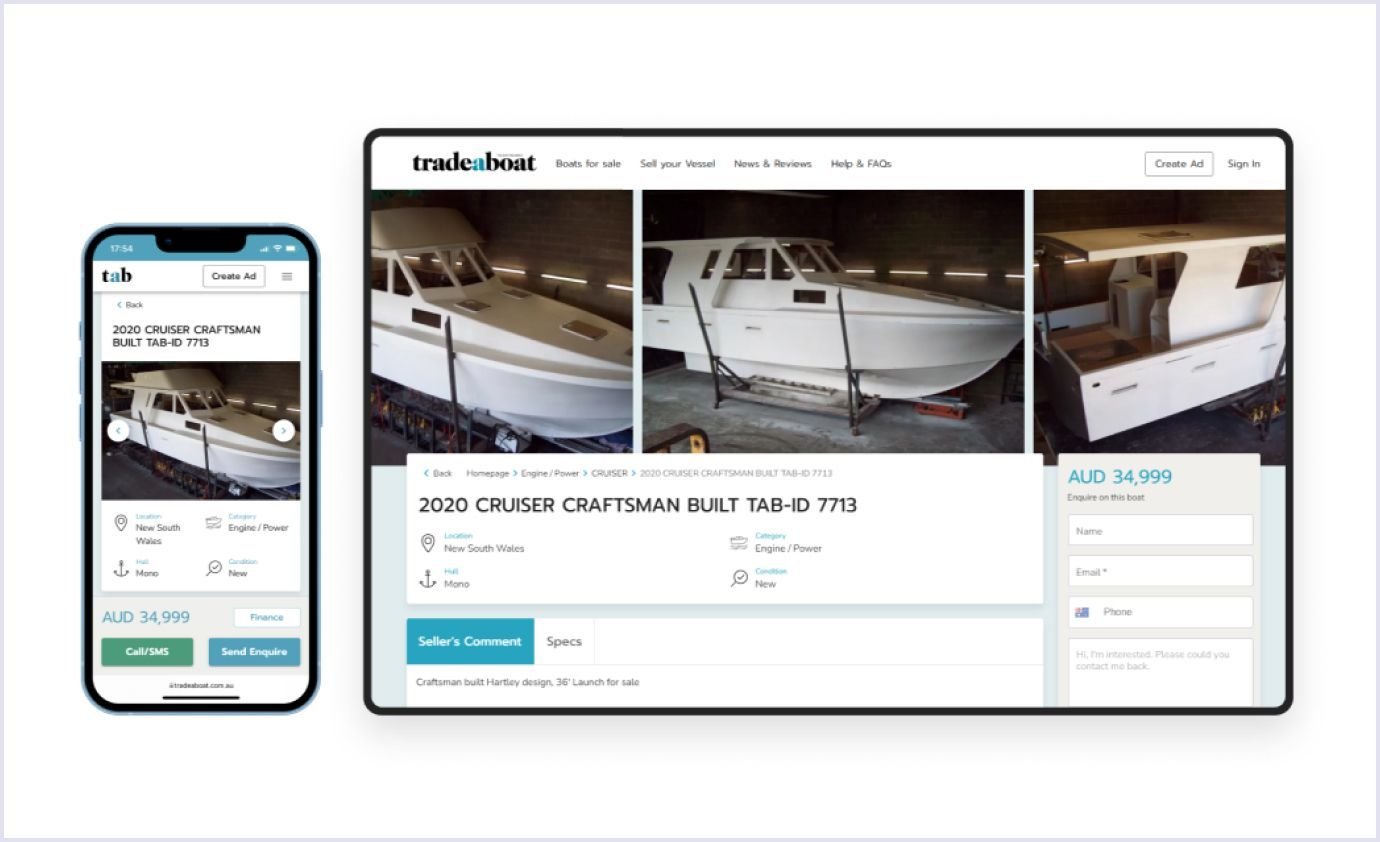 Tradeaboat online marketplace for boats | Codica Tradeaboat boat selling website