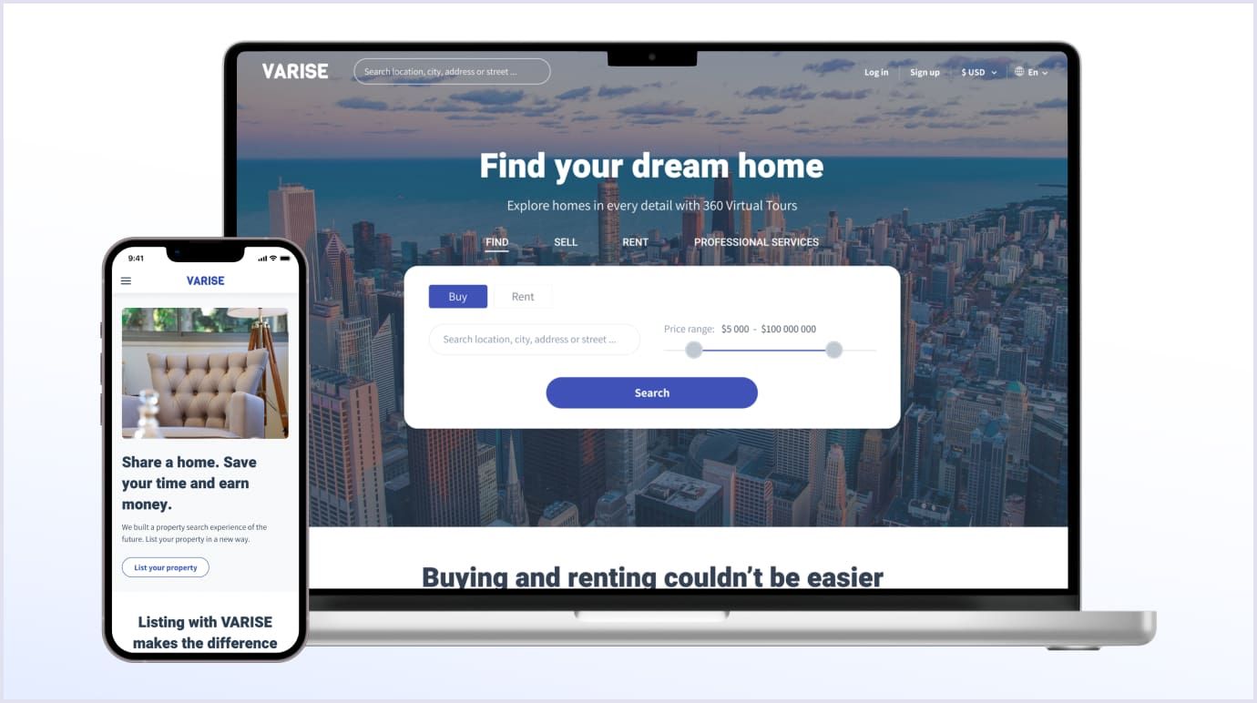 The real estate cloud app developed by Codica