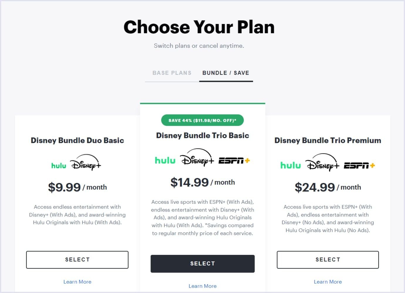 Hulu bundle subscription plans