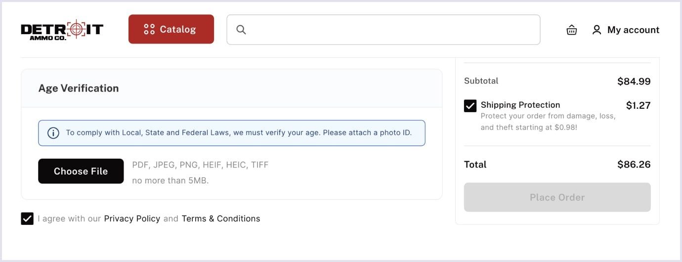 Age verification functionality example An example of age verification