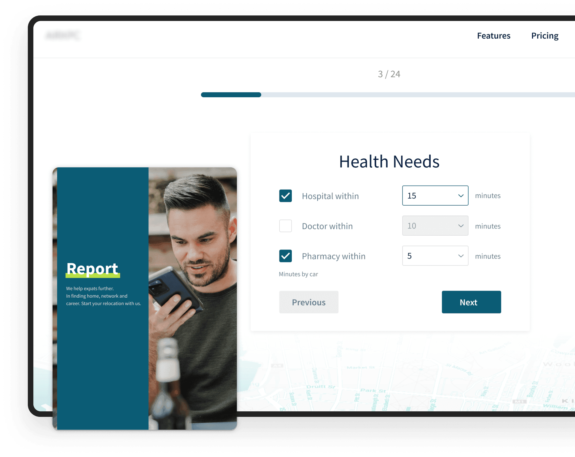 Search wizard for specifying users' preferences