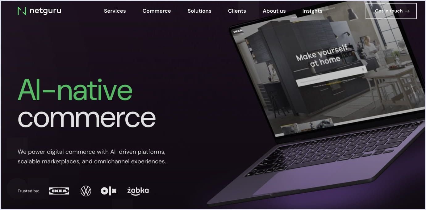 Netguru Marketplace Development Services Netguru homepage showcasing digital product and marketplace development solutions