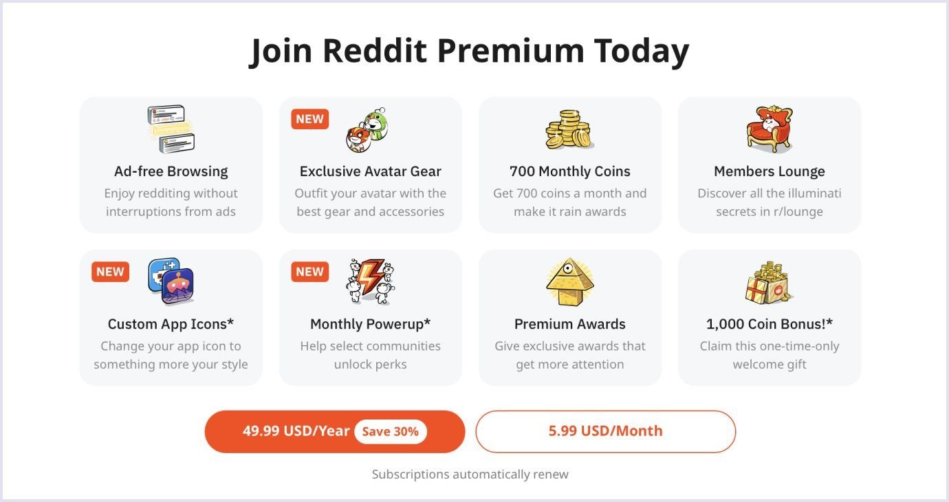 Q&A website's membership plan