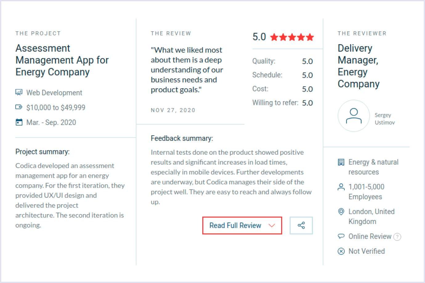 Clutch review Review from Sergey on Clutch