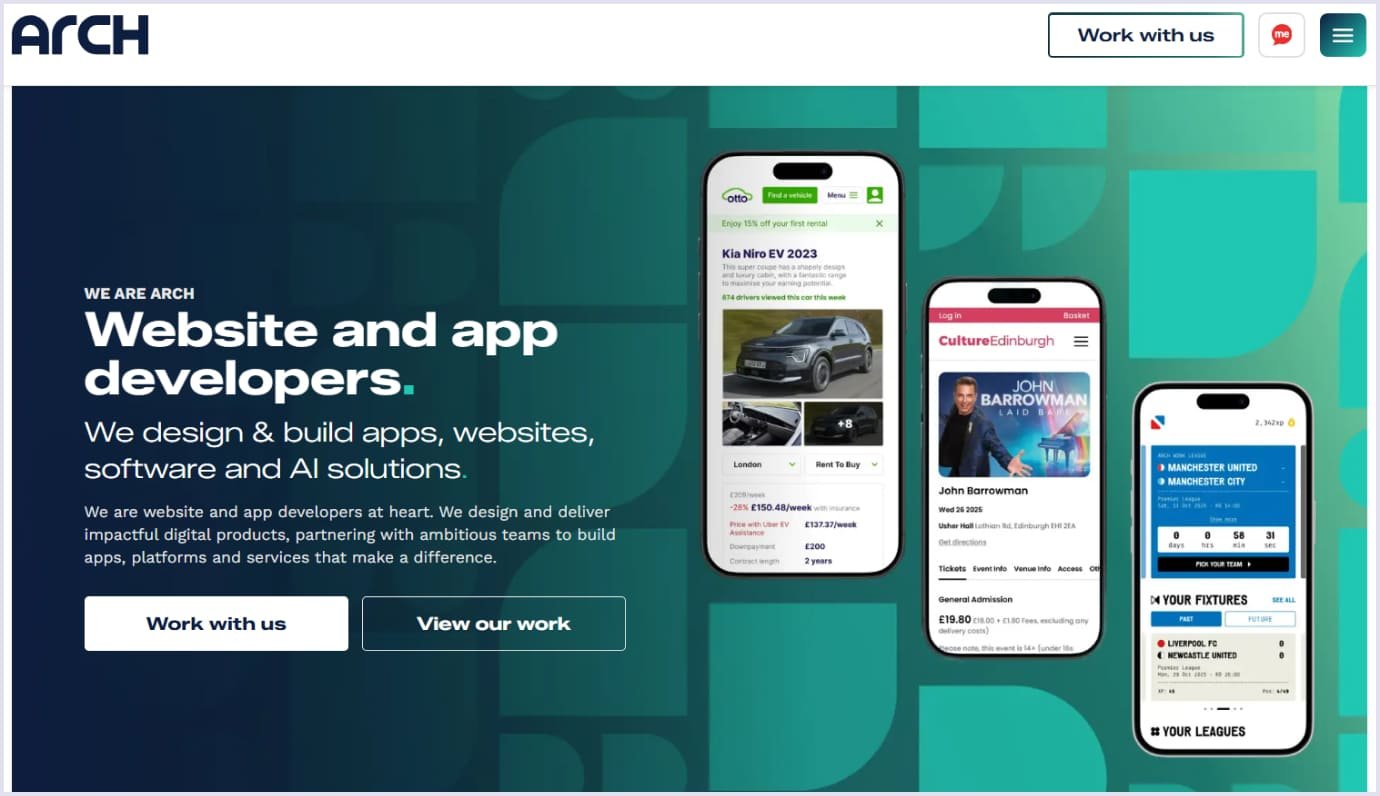 Arch as a leading software development company in the UK Arch as a top software development company in the UK