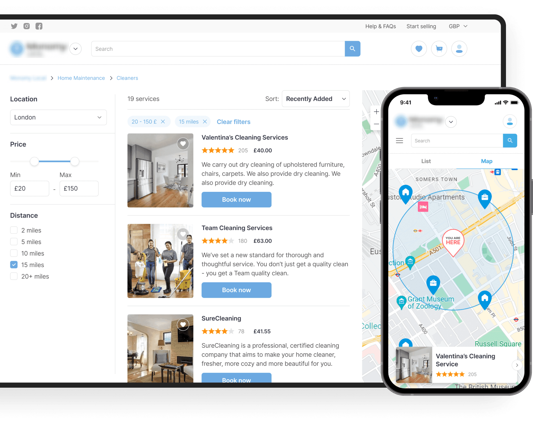Maps integration on the custom multi-vendor website | Codica