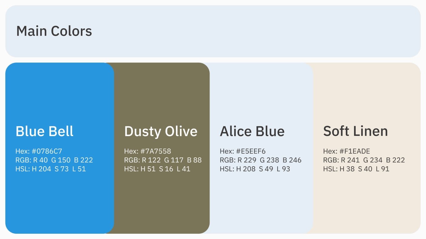 Color palette of a caravan-selling marketplace Color palette of a caravan-selling website