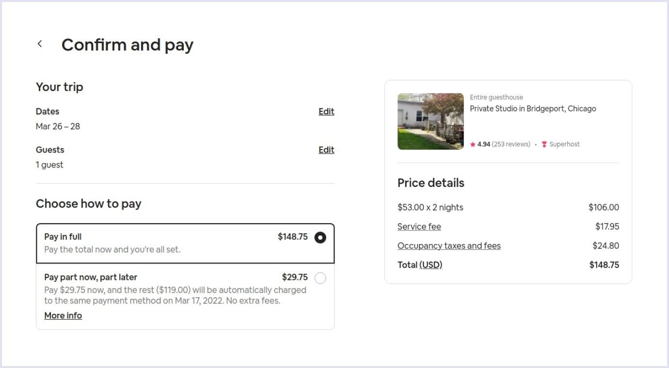 Payment functionality example How checkout stage works