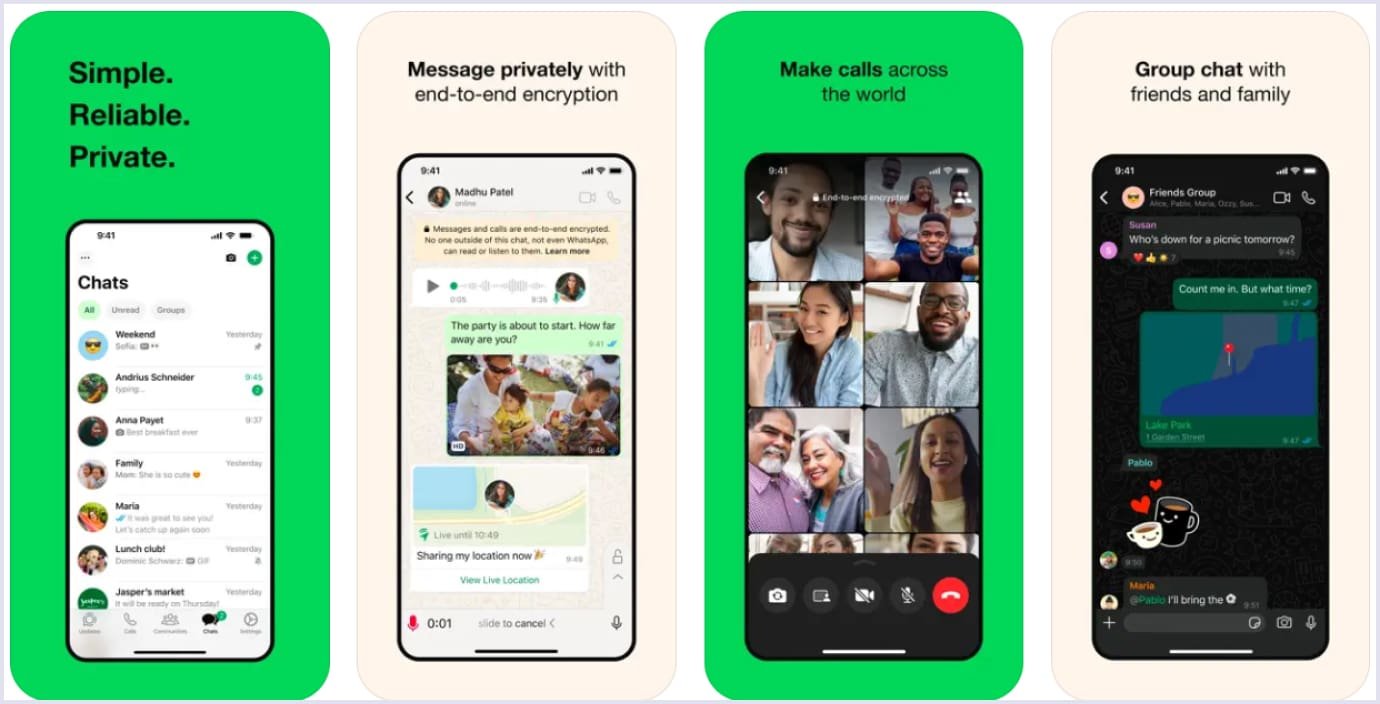 WhatsApp app interface WhatsApp interface