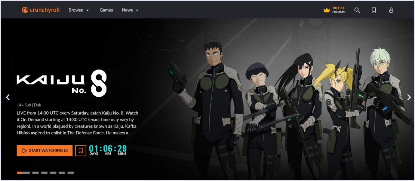 Crunchyroll anime website