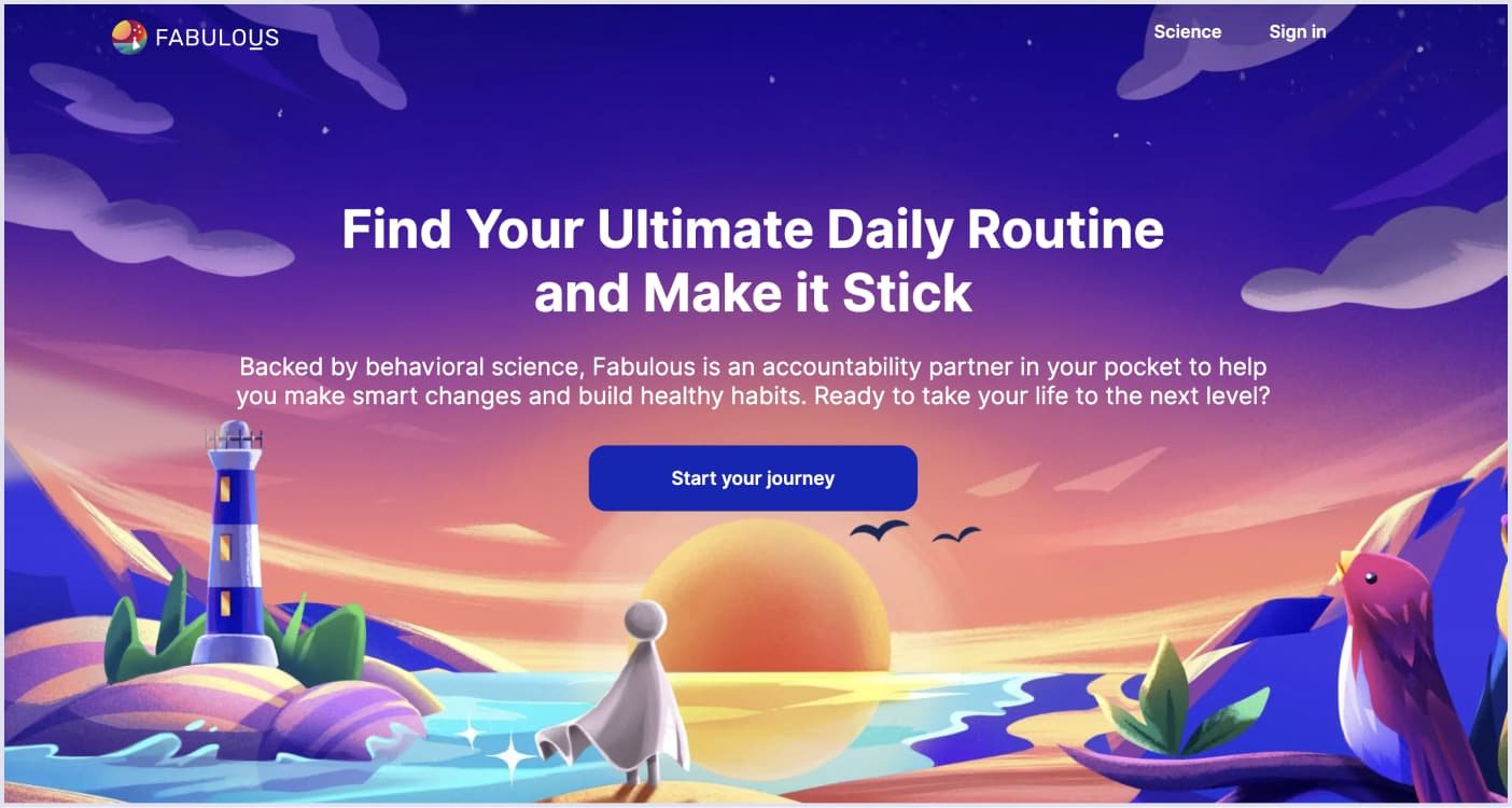 Fabulous SaaS habit tracker Habit tracking SaaS application example