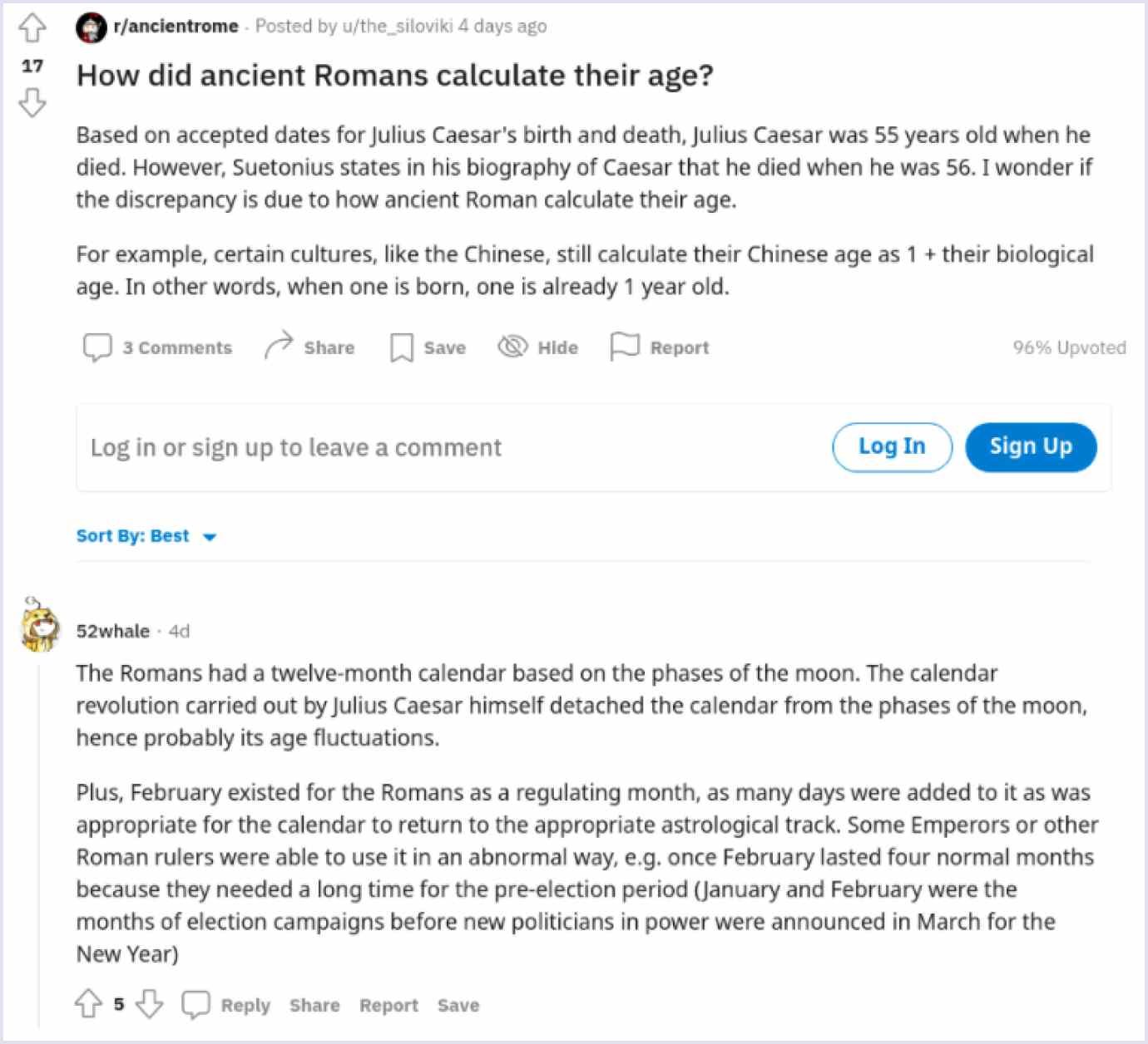 The most upvoted answer in a Q&A site's comment section