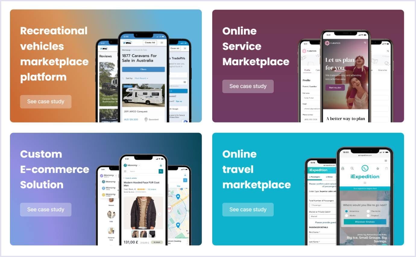 Examples of Codica's marketplaces on Behance