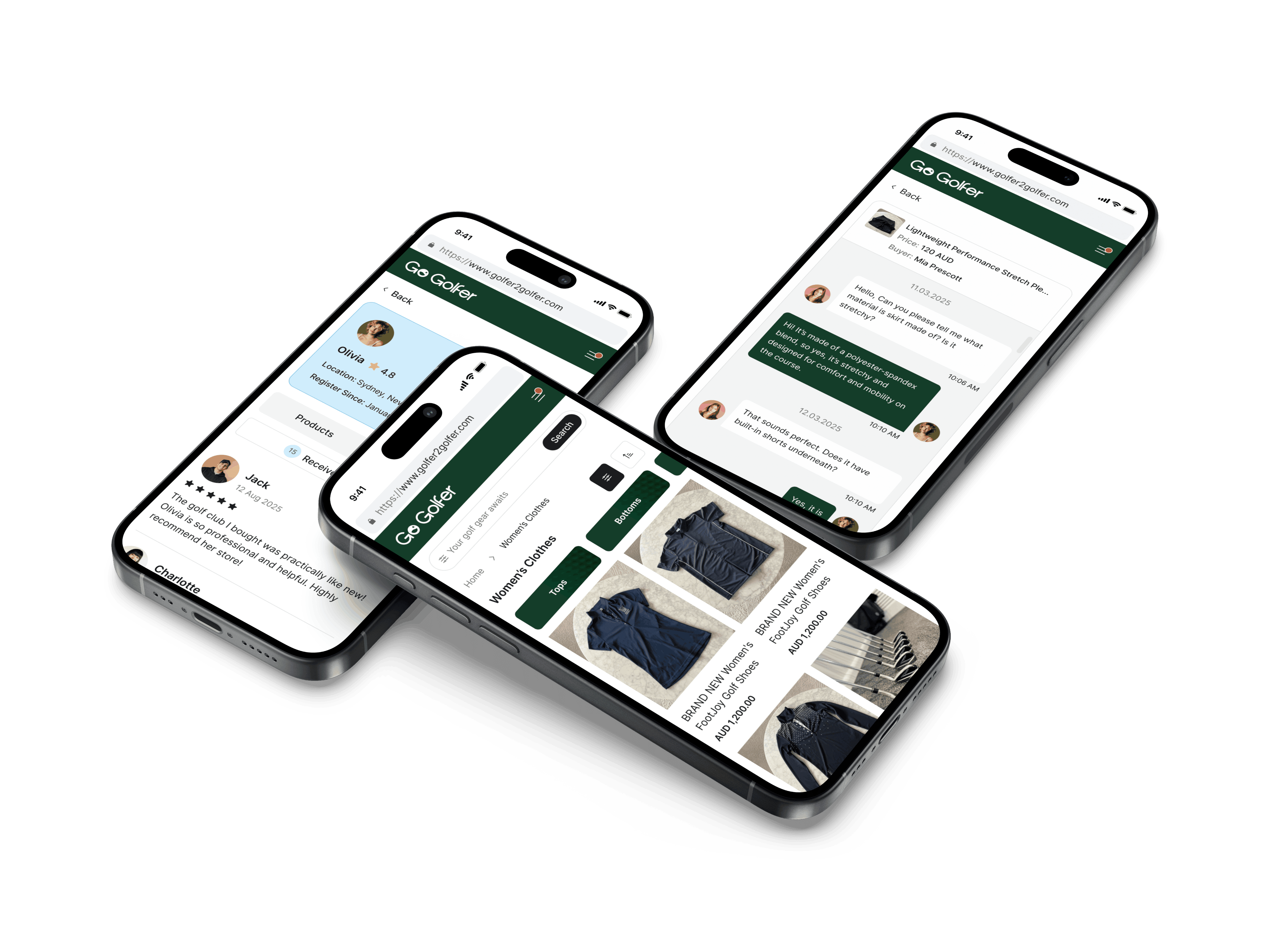 Go Golfer product on mobile devices | Codica