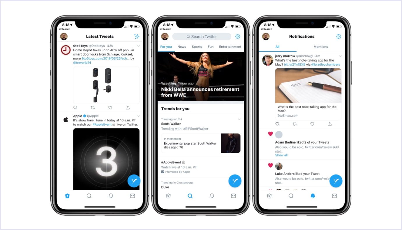 Twitter Lite example Progressive web app by Twitter