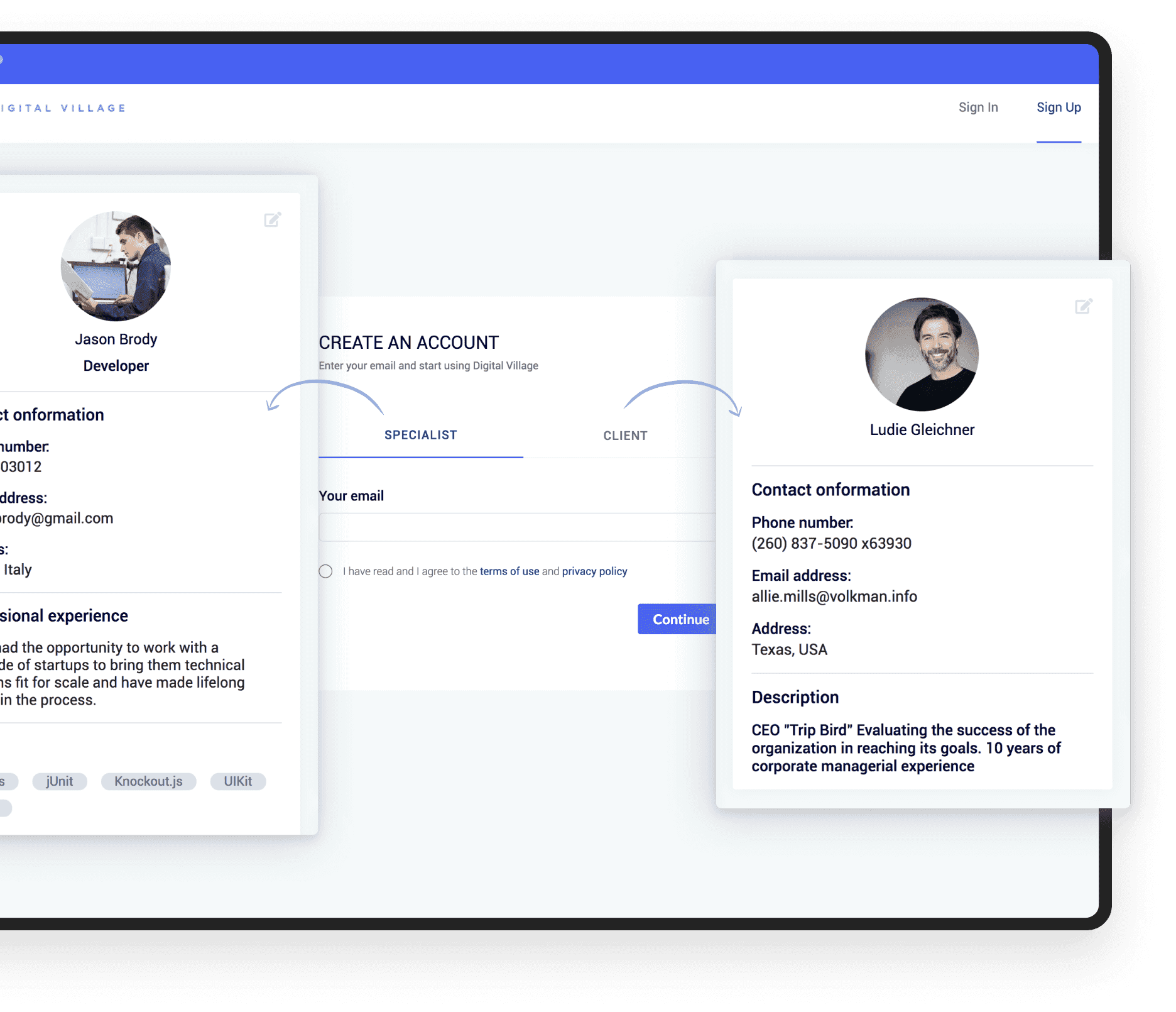 Example of account management by collaboration platfrom
