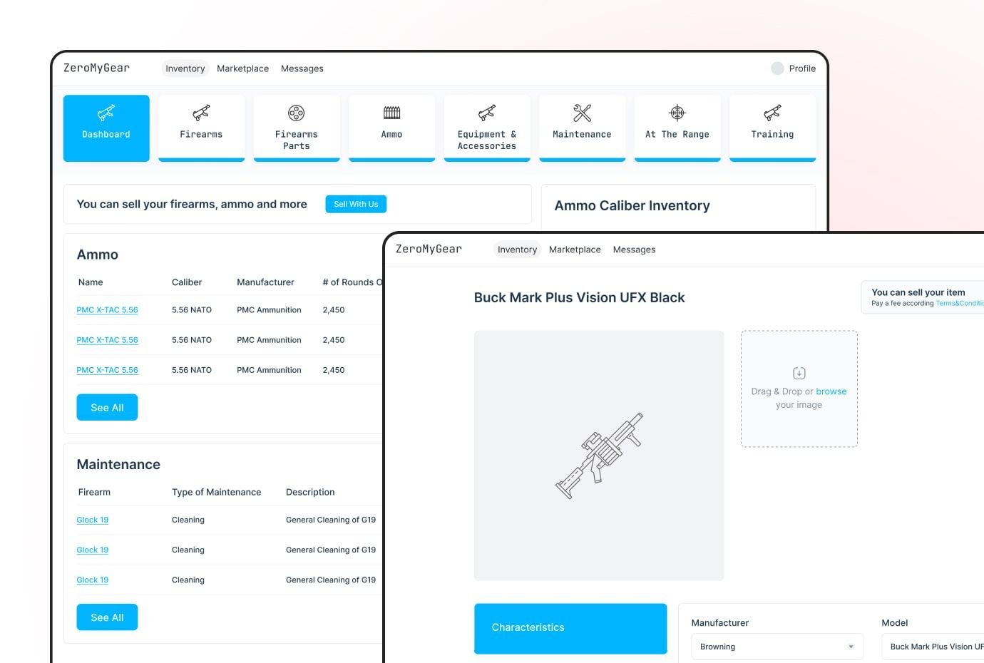 Interactive Prototypes in Figma Early-stage user flow designs created in Figma for Zero My Gea