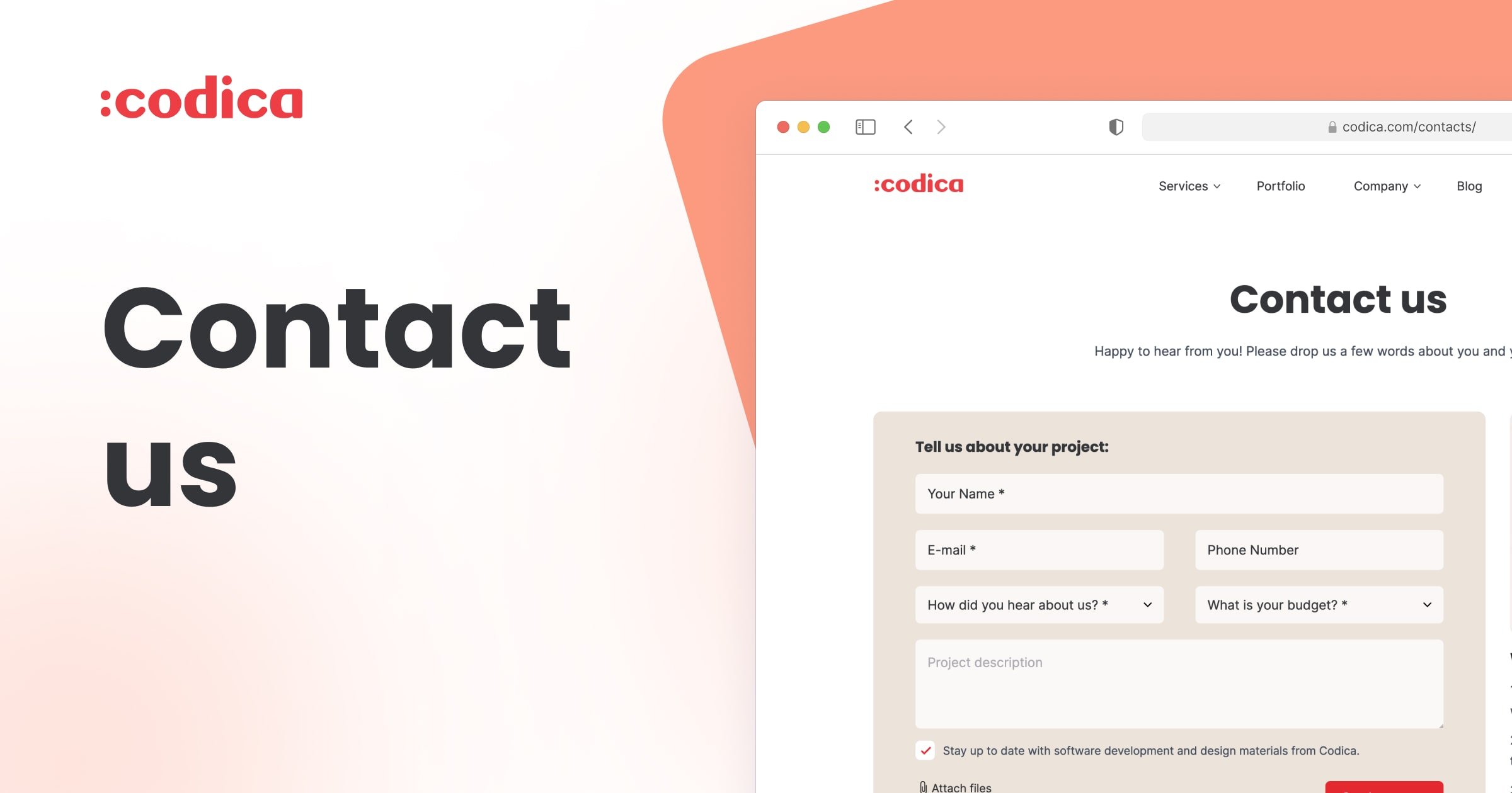 Software development agency | Contact us | Codica