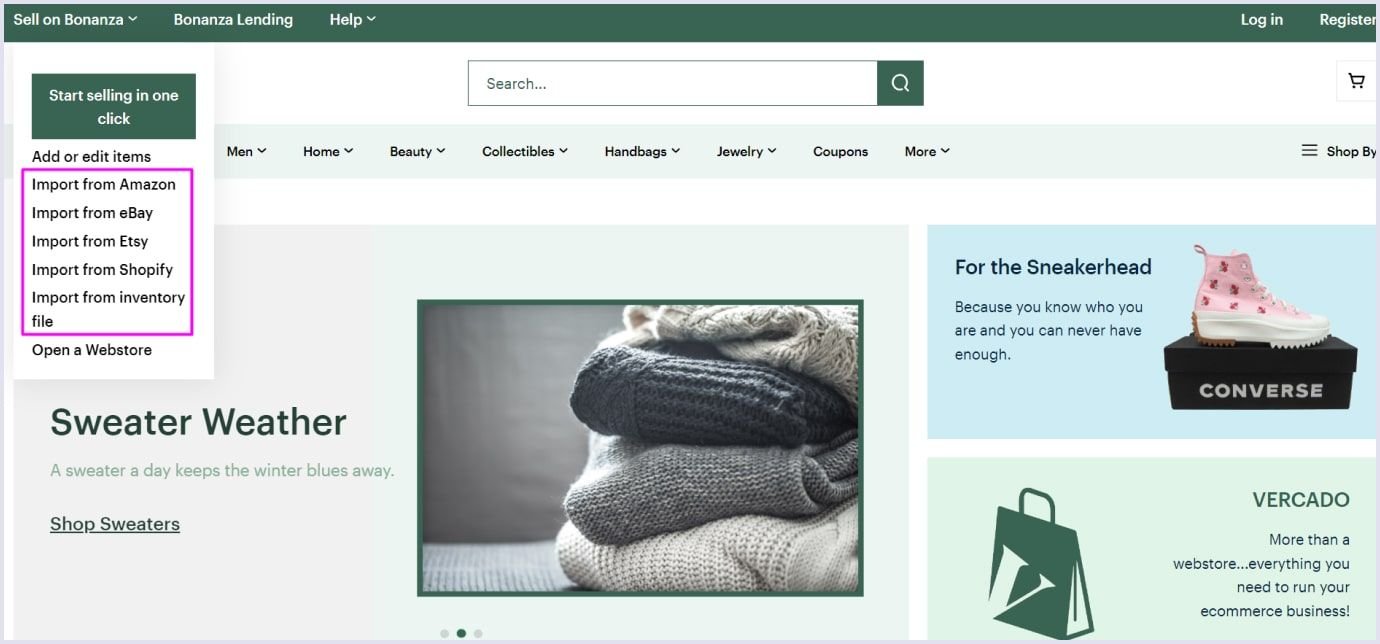 Importing multivendor marketplace feature on Bonanza
