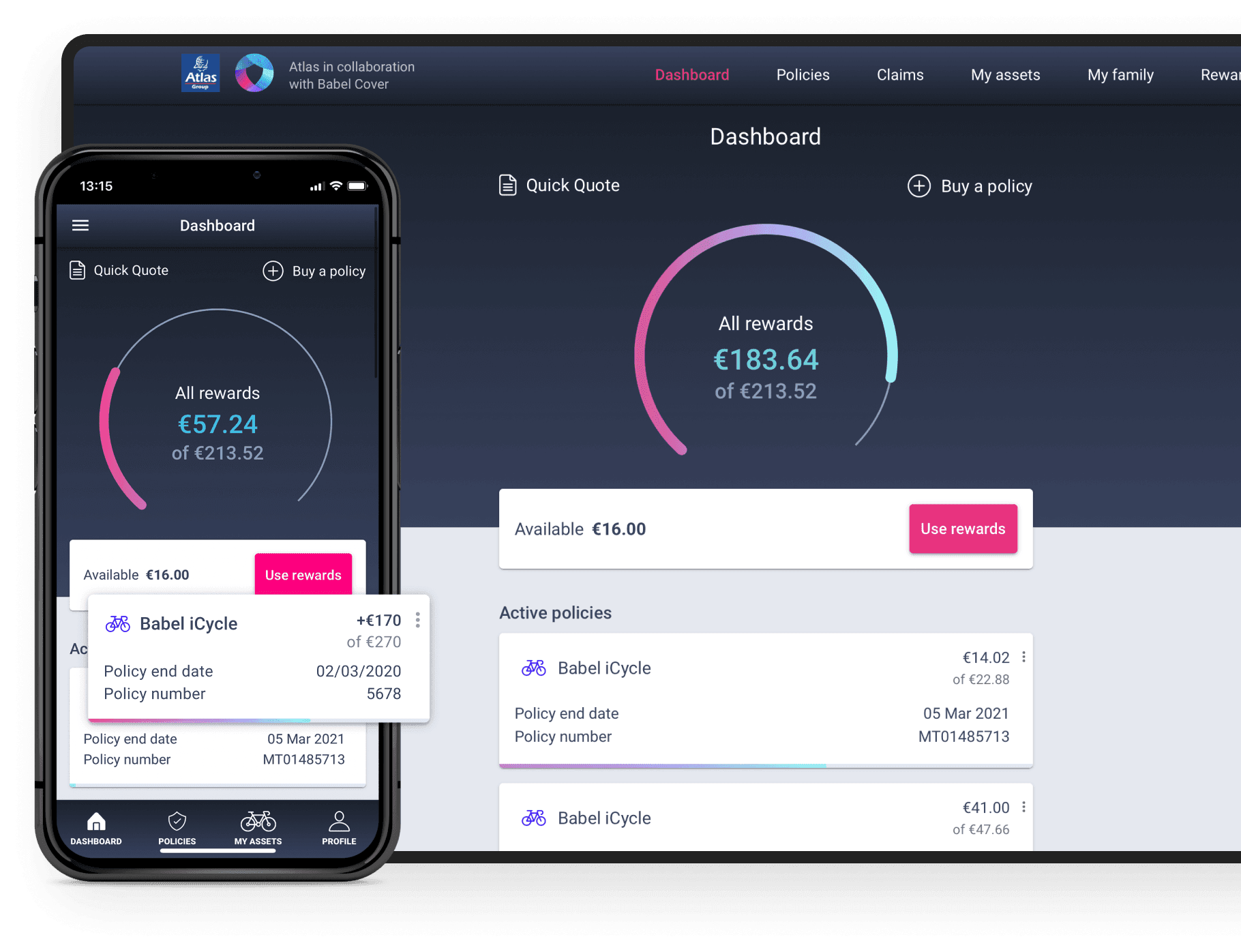 UX and UI design for insurance PWA
