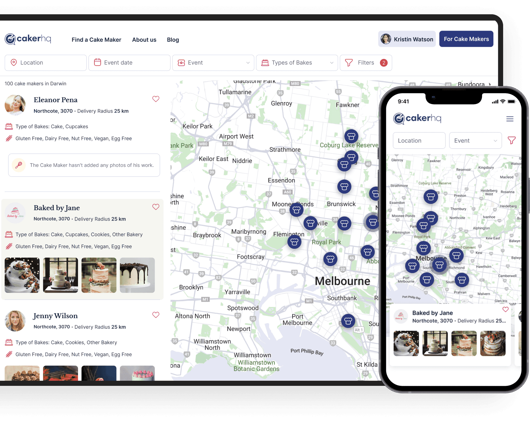 Enhanced online maps for the custom bakery website | Codica