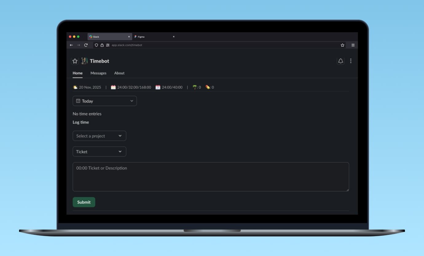 Timebot's user interface design Timebot's UI design