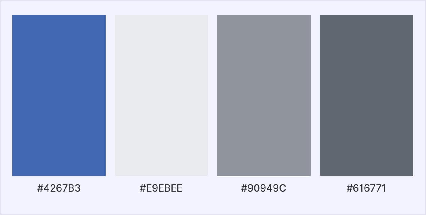 Facebook color palette Color palette: Facebook example