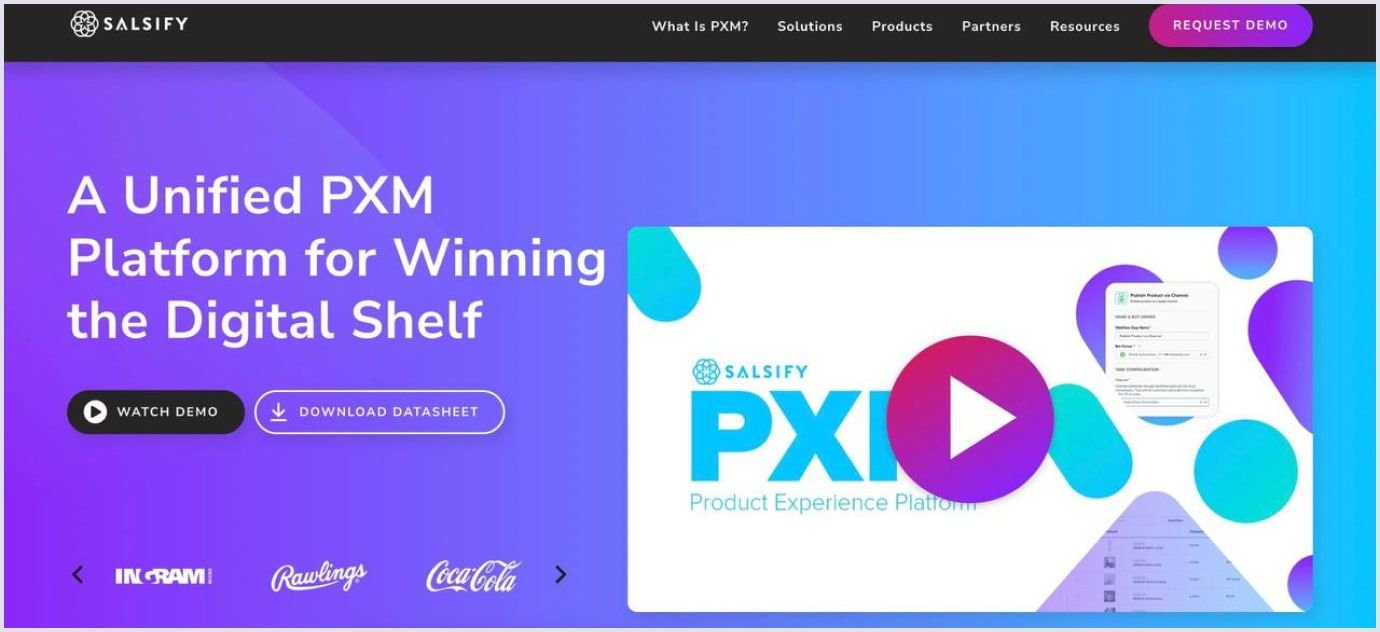 Salsify PXM platform Salsify homepage presenting unified digital shelf experience