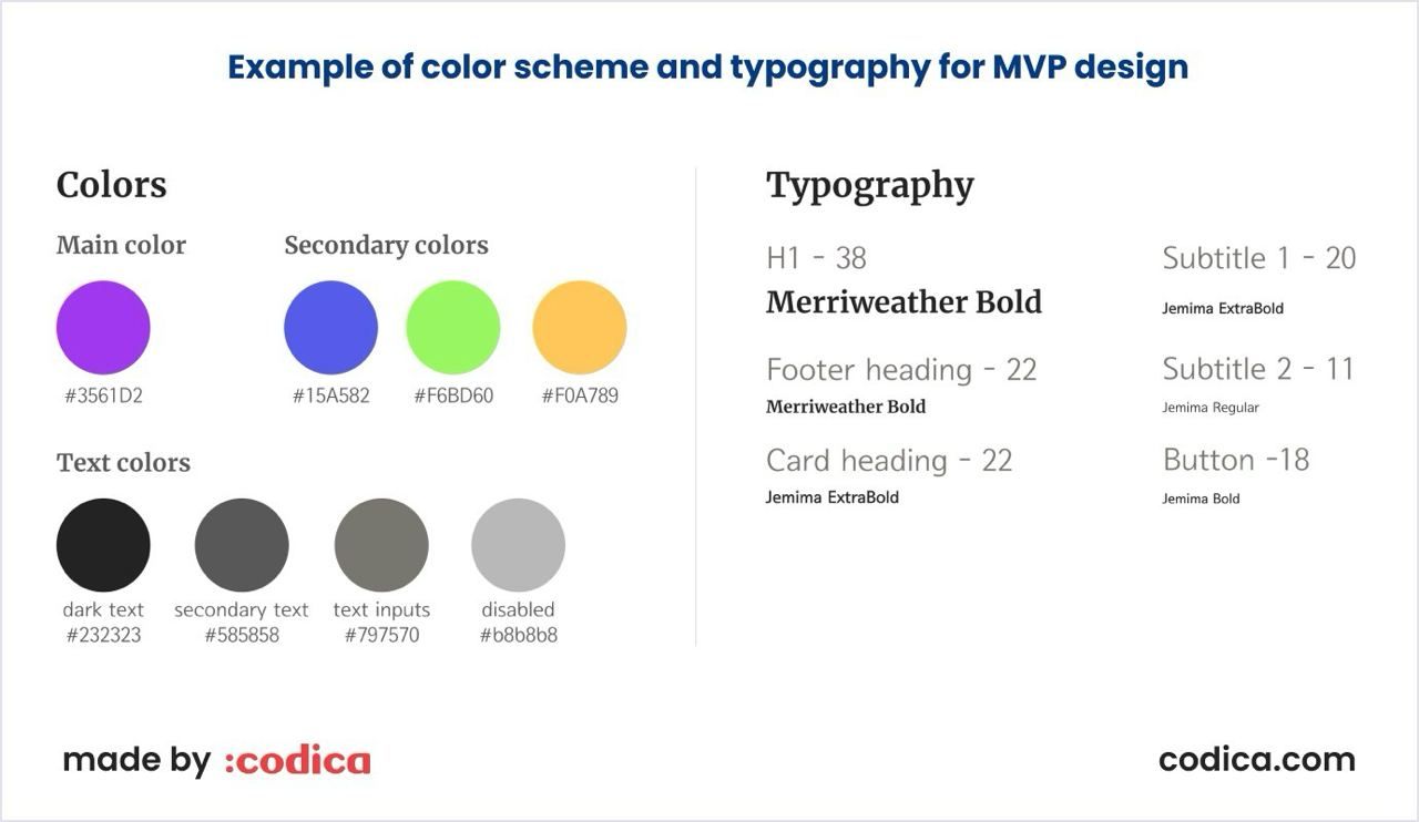 Color scheme for MVP design
