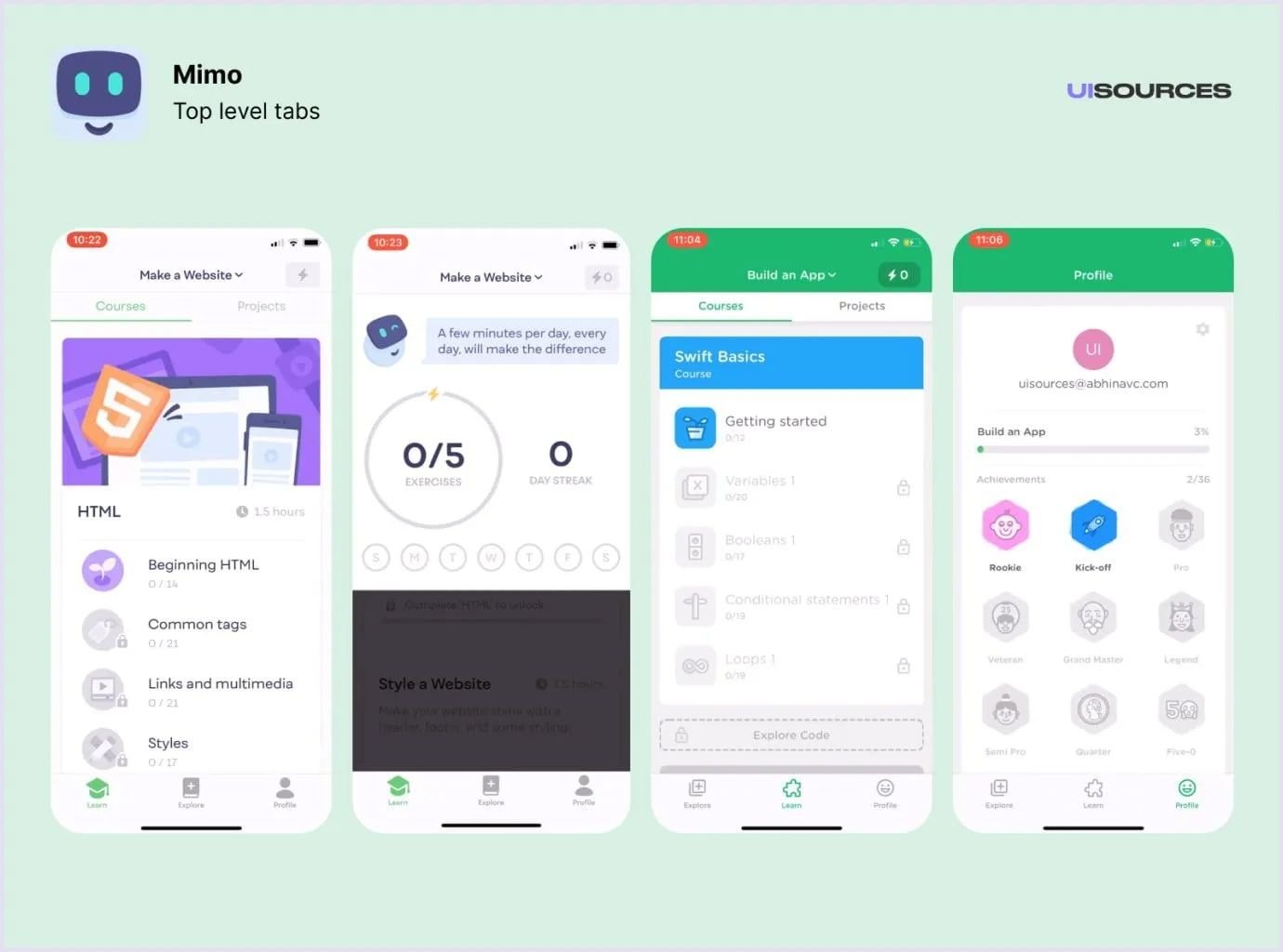 Mimo gamification example Gamification in learning apps: Mimo