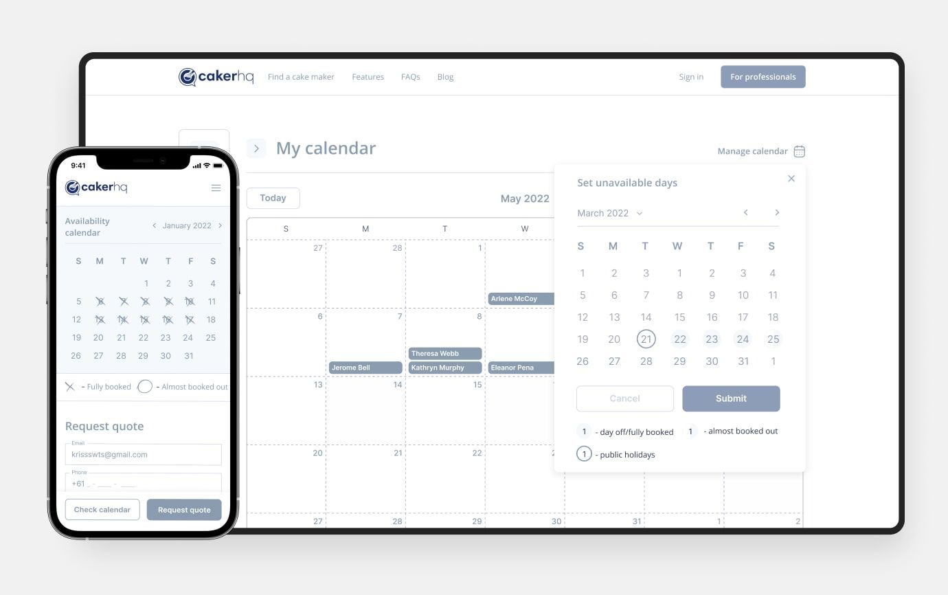 Calendar feature in SaaS app