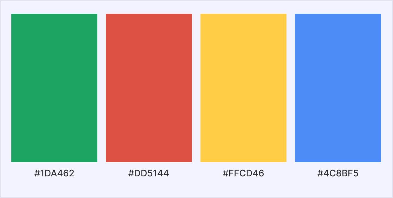 Color palette: Google example