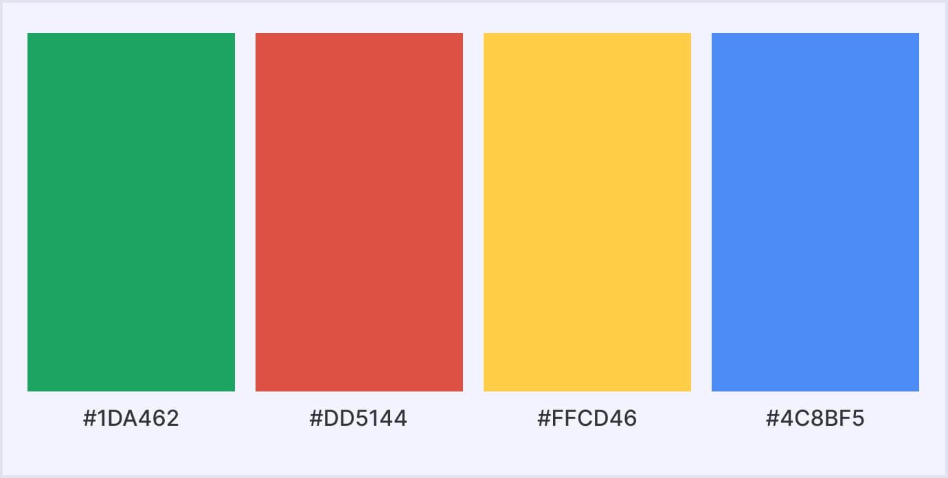 Google color palette Color palette: Google example