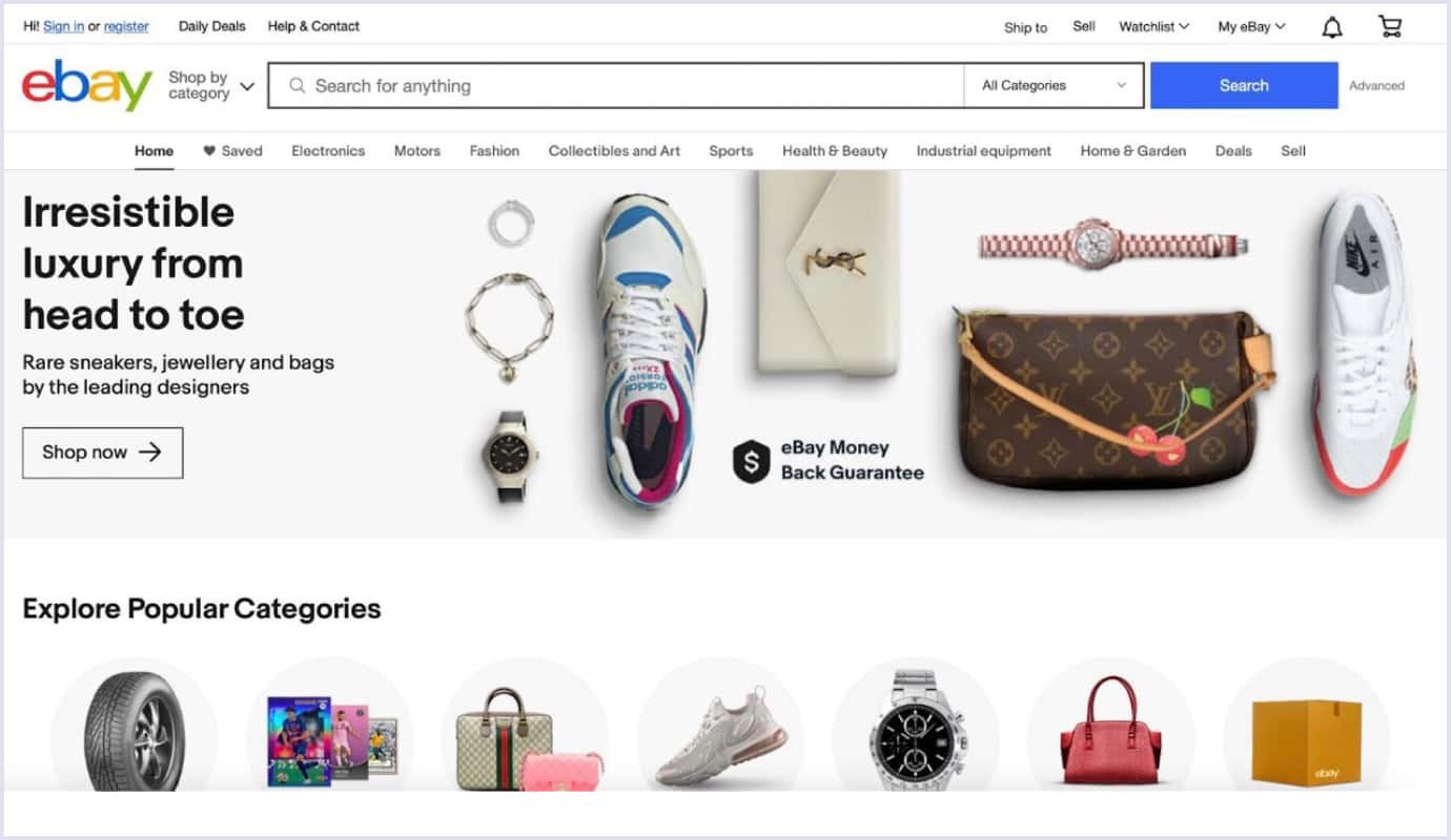 World's online marketplace: eBay eBay multinational e-commerce company