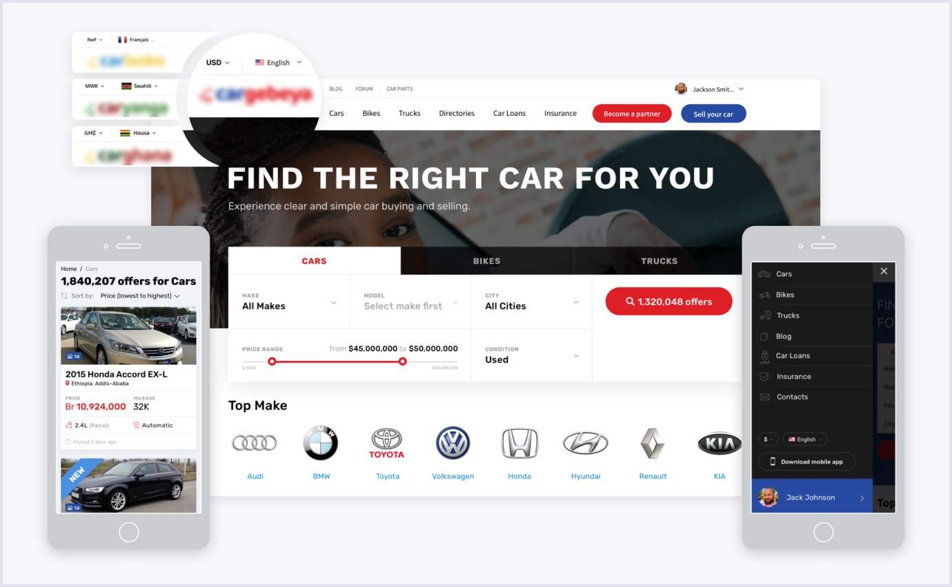 Advanced search in marketplace made by Codica Search system designed and built by Codica