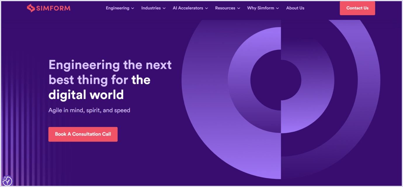 Simform as a leading SaaS development company Simform as a top SaaS development company