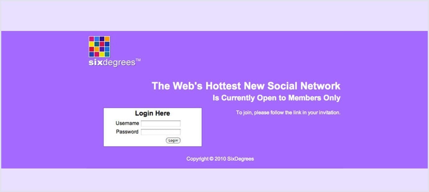 SixDegrees social network interface SixDegrees interface