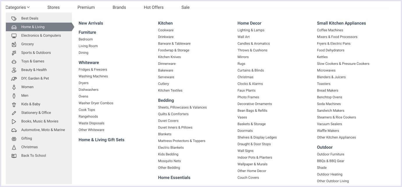 Product categories on TheMarket
