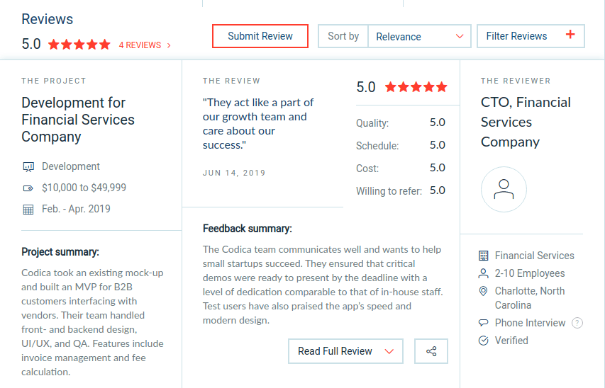 Client review | Codica Client review | Codica