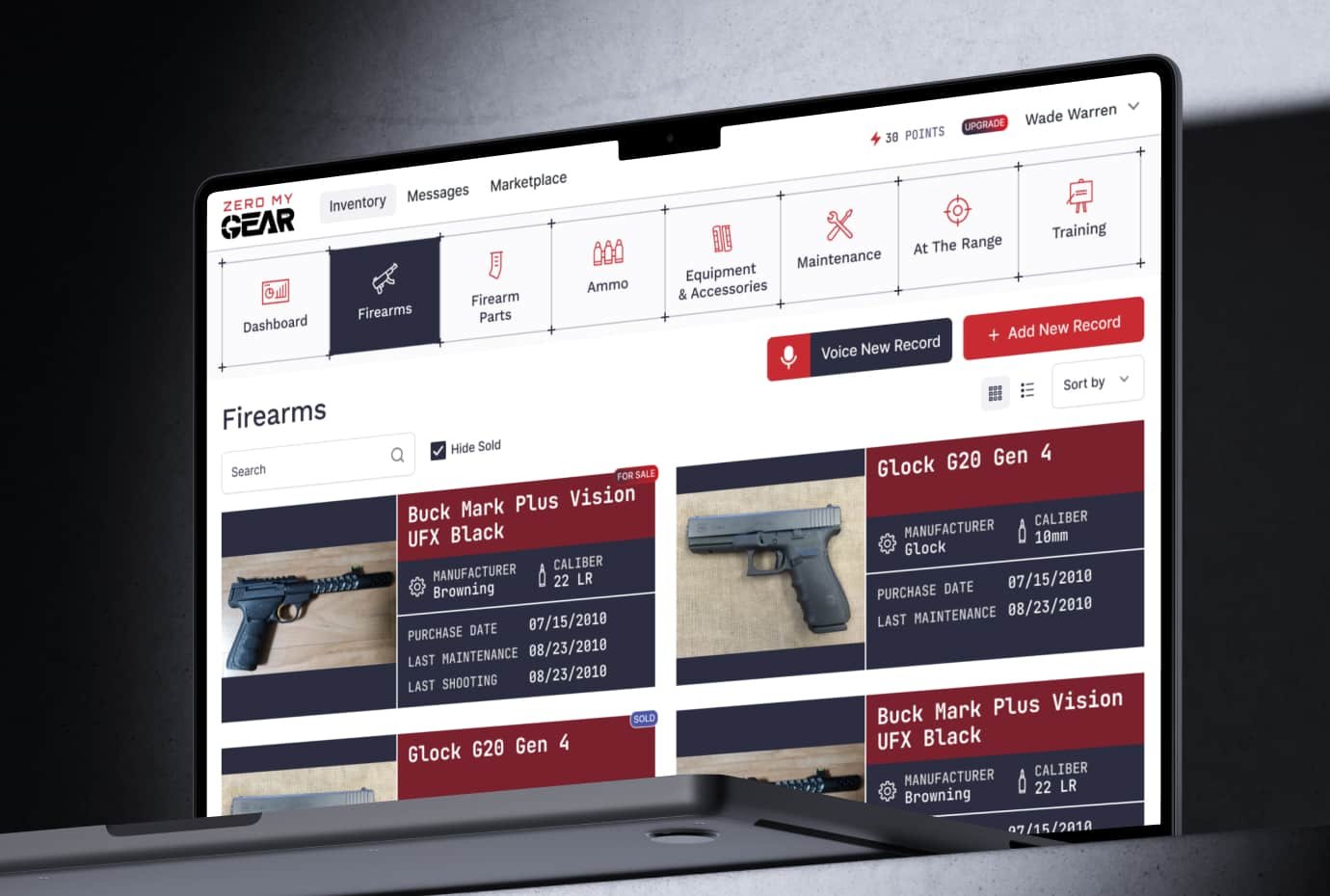 AI-powered Inventory Features Dashboard showing AI-powered inventory tracking in Zero My Gear