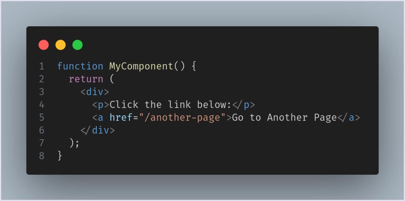 Code with a href element