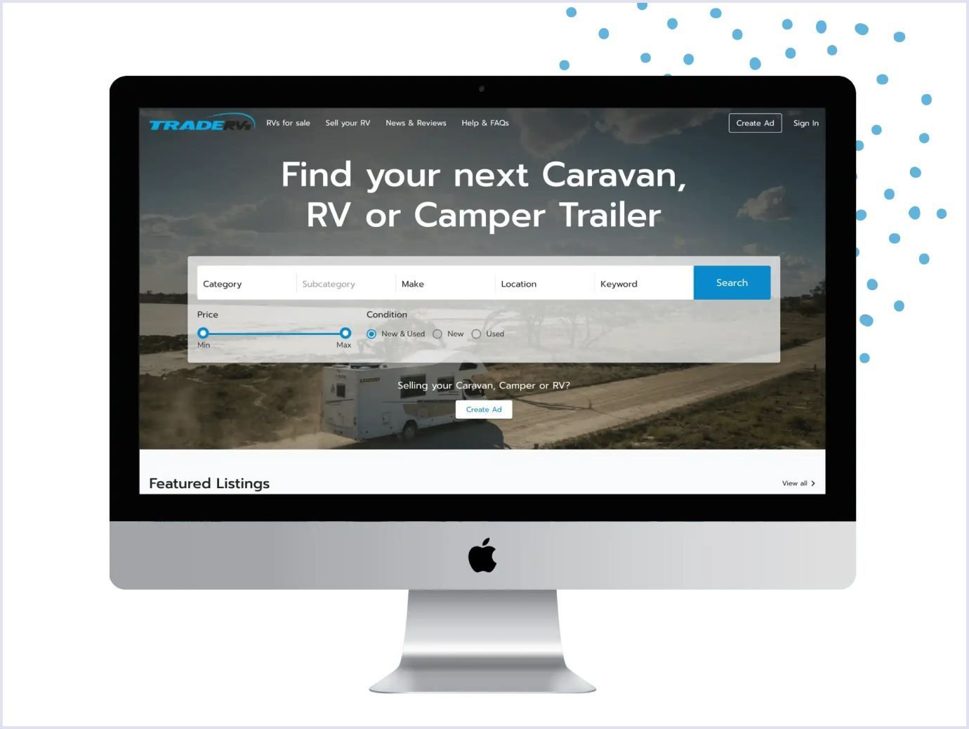 TradeRVs marketplace for caravans | Codica TradeRVs caravan selling website by Codica