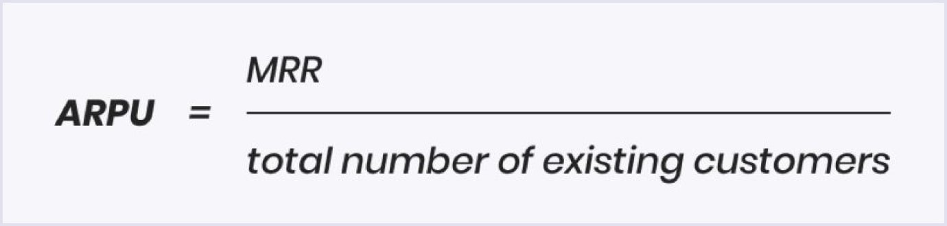 Average monthly revenue per user formula