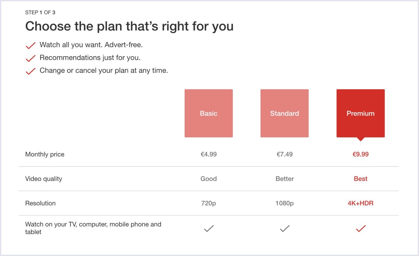 Netflix subscription model example