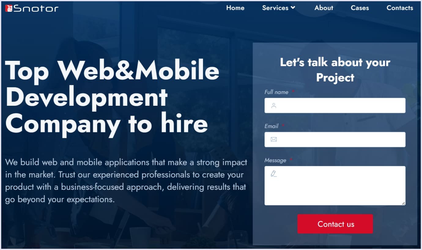 Snotor as a leading software development company in the UK Snotor as a top software development company in the UK
